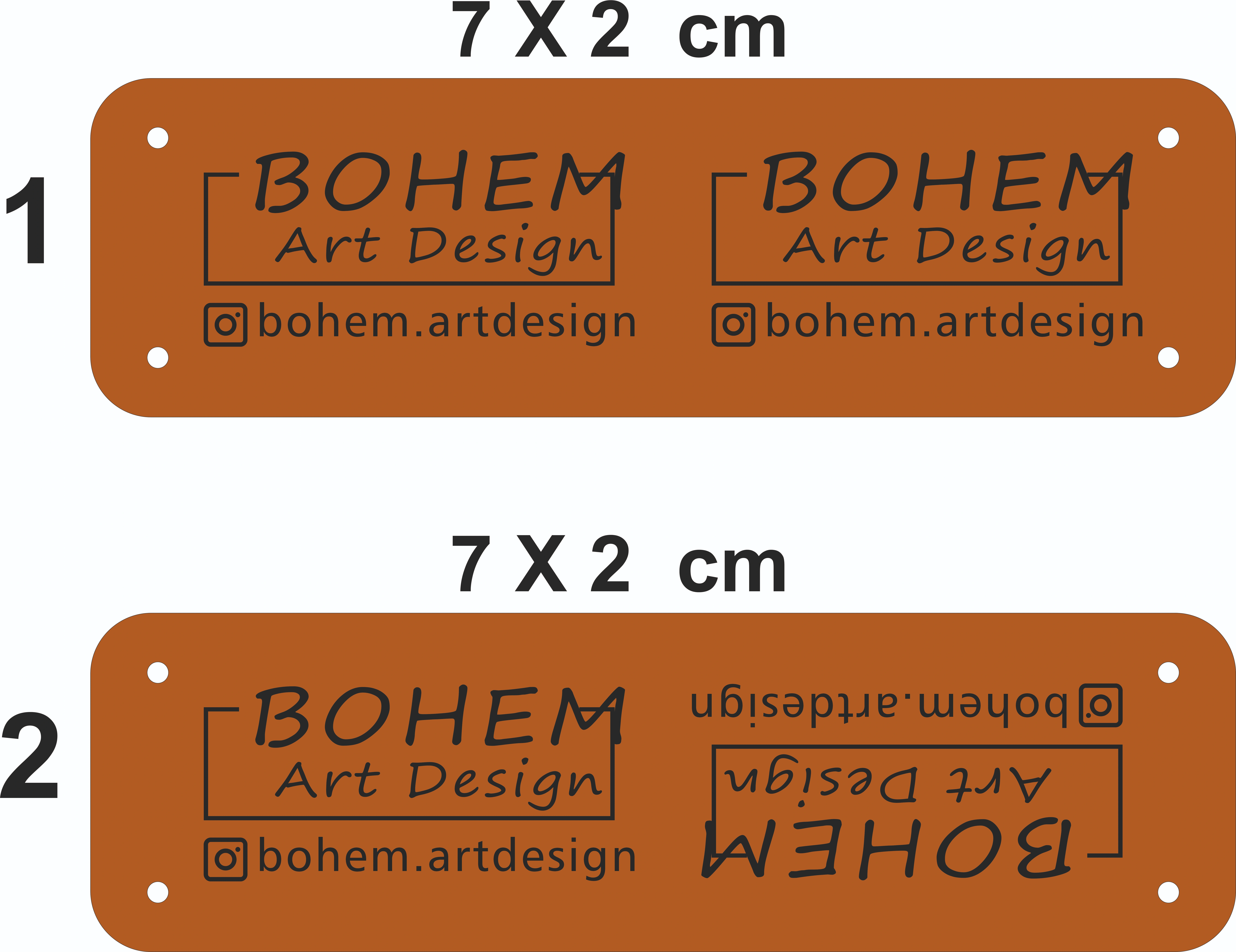 7 X 2 DERİ ETİKET (100 ADET )