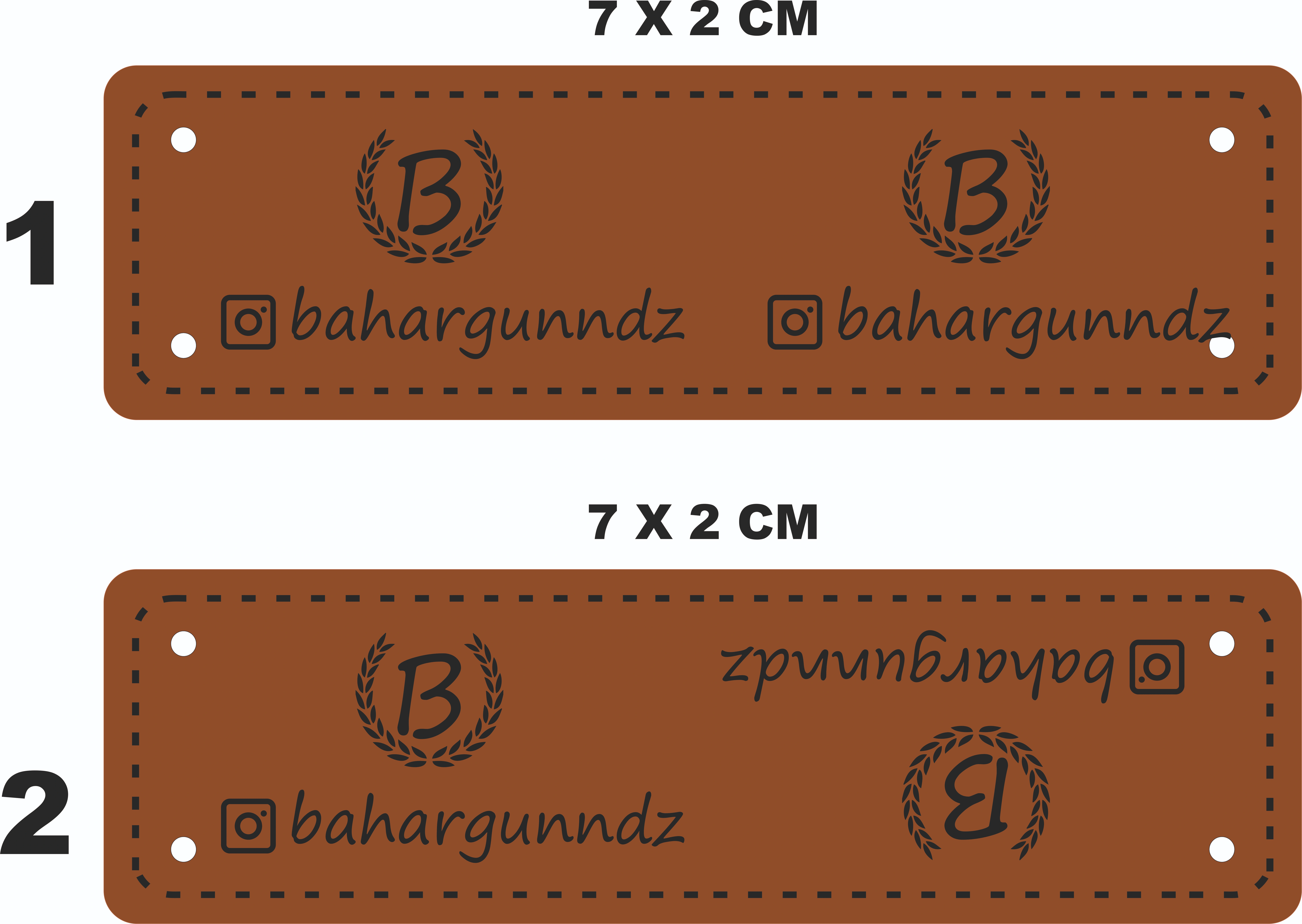7 X 2 DERİ ETİKET (100 ADET )