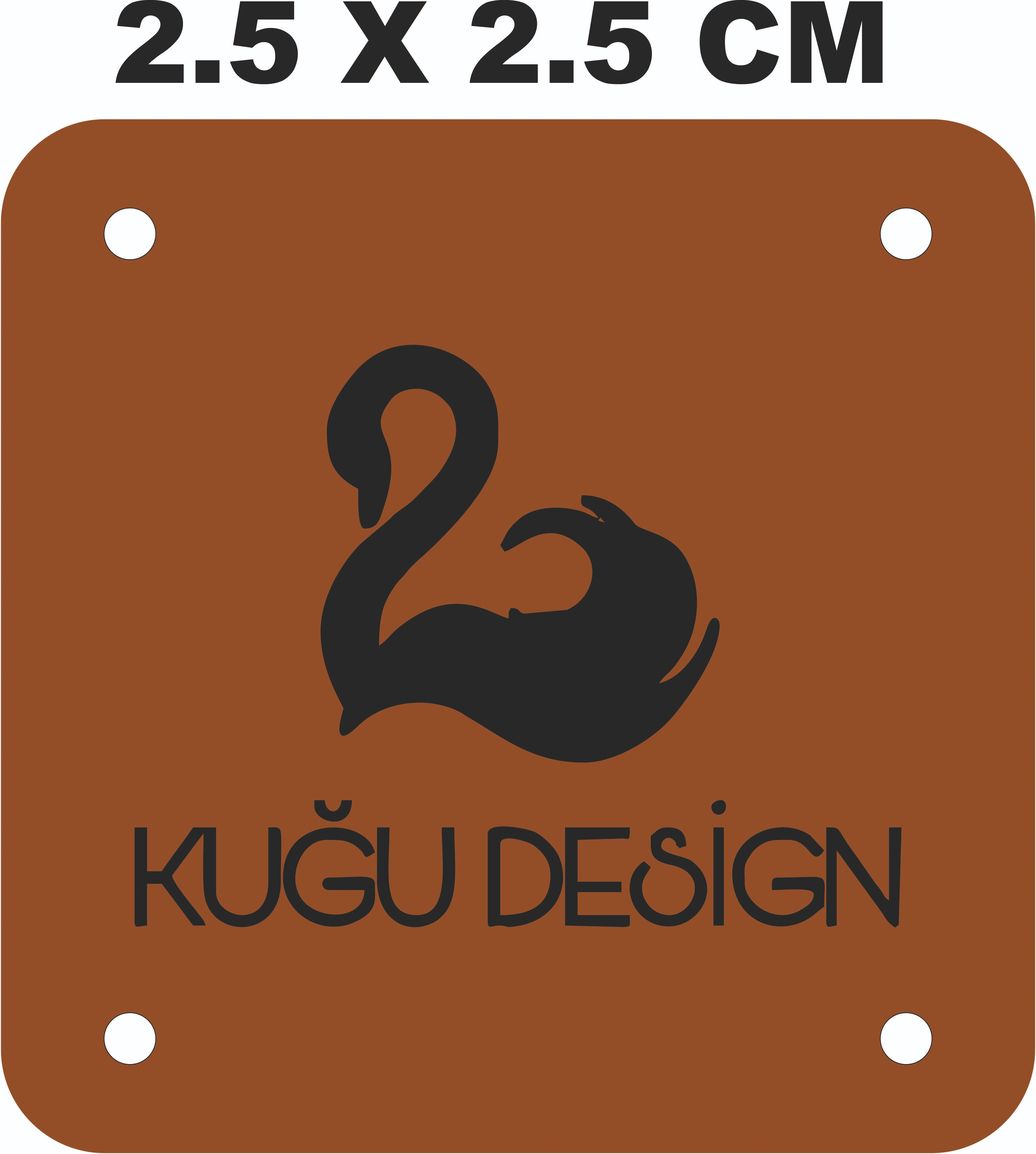 2,5x 2,5 cm deri etiket (100 adet)